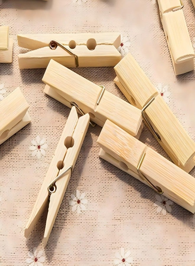 Cloudzy MDF Cloth Hanging Clip Paper Document Holder Wooden Chimti Photo Craft Hanger Party Decoration Pics Holding Pins Paper Clothes Organizer Pegs [ Pack of 20 ] - Image 4